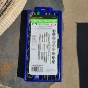 Pittsburgh 21 Piece SAE‎ Tap and Die Set with Case for Thread Repair